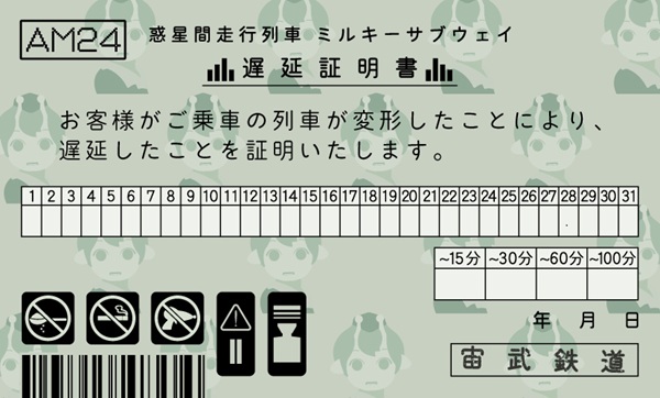 「銀河特急 ミルキー☆サブウェイ」フレグランス【遅延証明書風ホログラムカード】