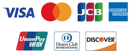 VISA  Mastercard JCB アメリカン・エキスプレス UnionPay ダイナースクラブ Discover